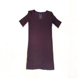 Short Sleeve Scoop Neck Purple Crinkle Dress - Tees by Tina - OSFM S / M…